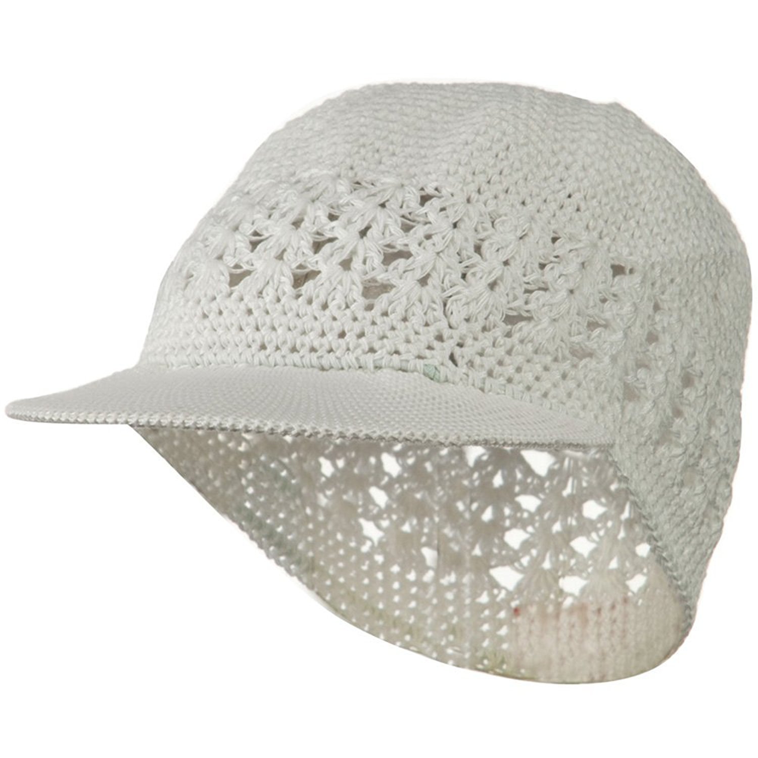 Broadway Visor Cotton Kufi Cap (White)