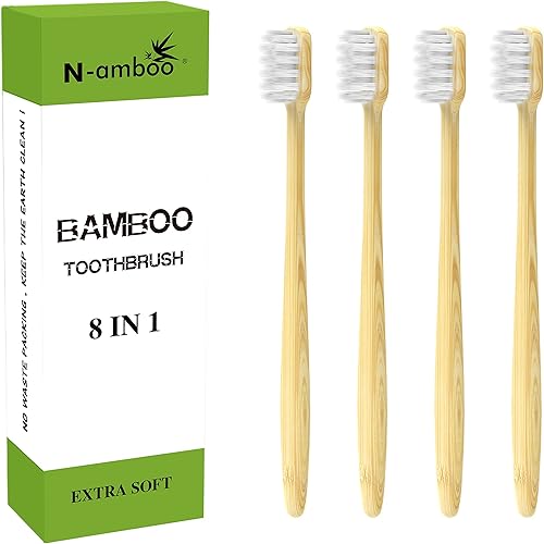 Miniatura 1 de Cepillo de dientes súper suave, 10000 cerdas nano, cerdas blancas extra suaves, paquete de 8