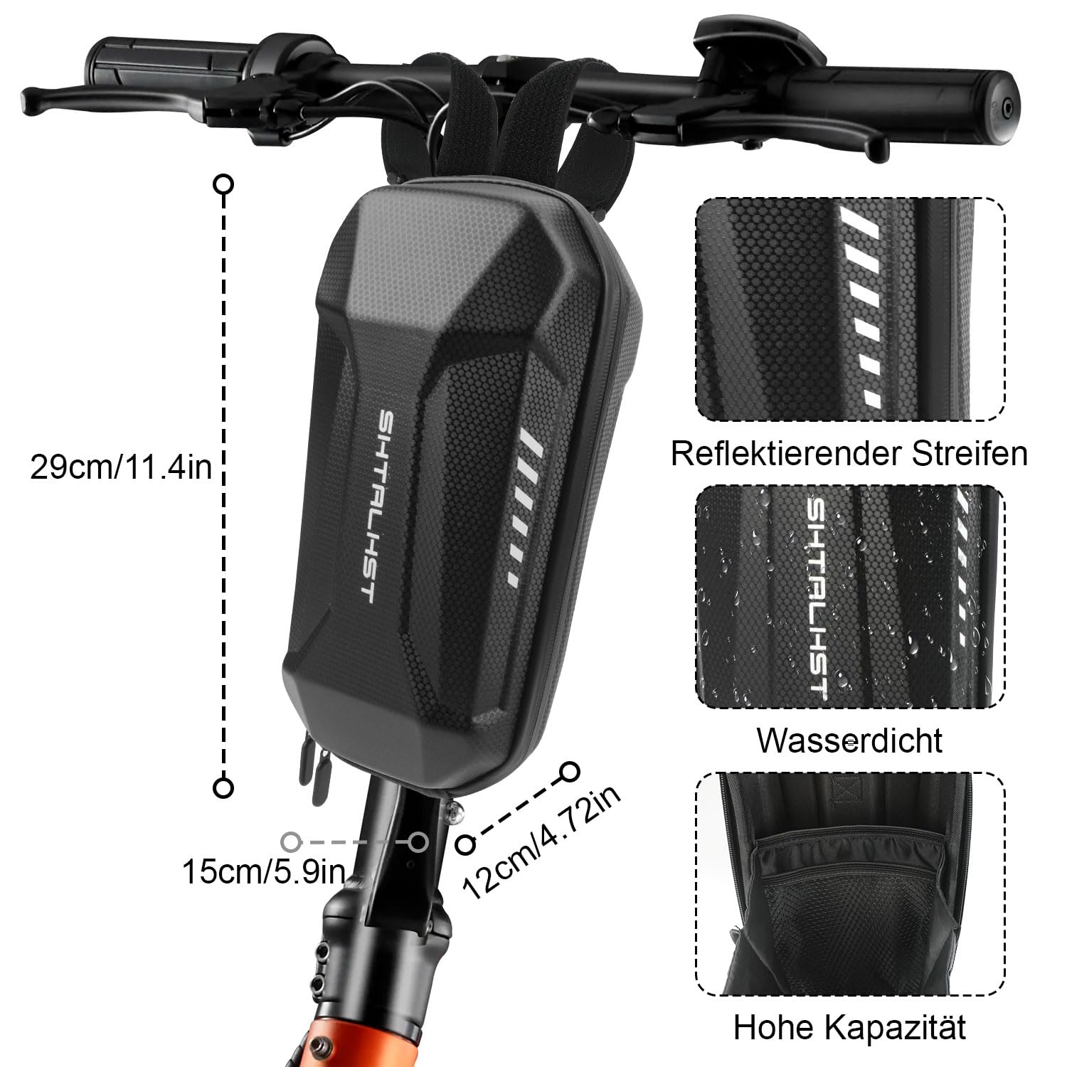 E Scooter Schloss, Handschellenschloss, Schloss für E Scooter mit Rollertasche, Fahrrad Zubehör, Schnittfestes Rollenschloss, Handschellen Kabelschloss für Segway, Ninebot, Xiaomi, NIU Scooter