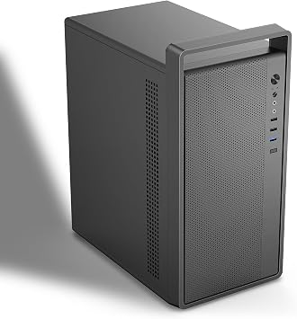 Micro-ATX PC Case with Handle | 0.7mm Steel Portable PC Case Fits max 260mm GPU & ATX PSU | Pre-Installed 120mm *1 Rear Fan | mini Tower Desktop Chassis for MATX/ITX, Black-M5