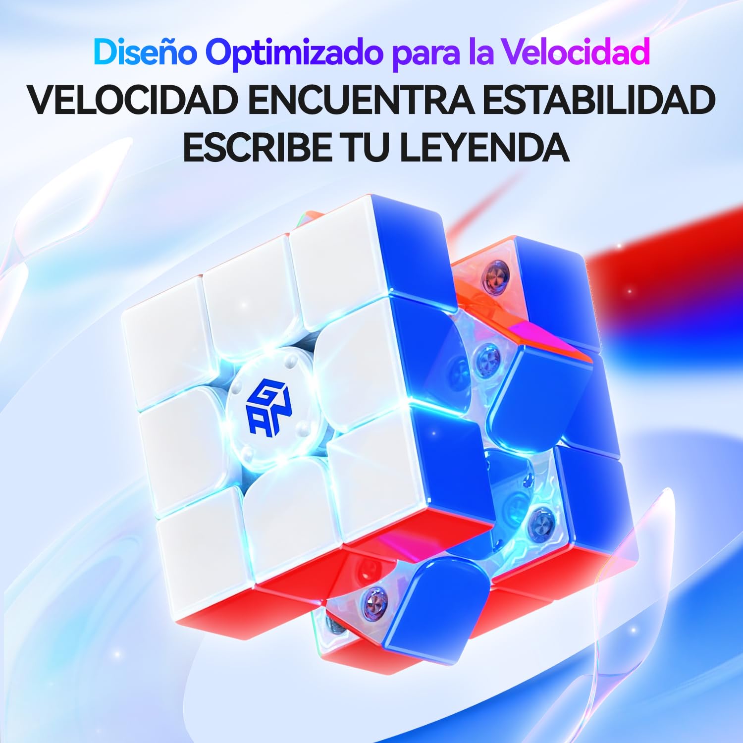 GAN i4 Smart Cube UV, Cubo Magnético 3x3, Cubos Inteligente de Velocidad, Conectividad Bluetooth, Apto para Principiantes y Avanzadados, Cronometraje Mediante Aplicación para Competiciones en Línea