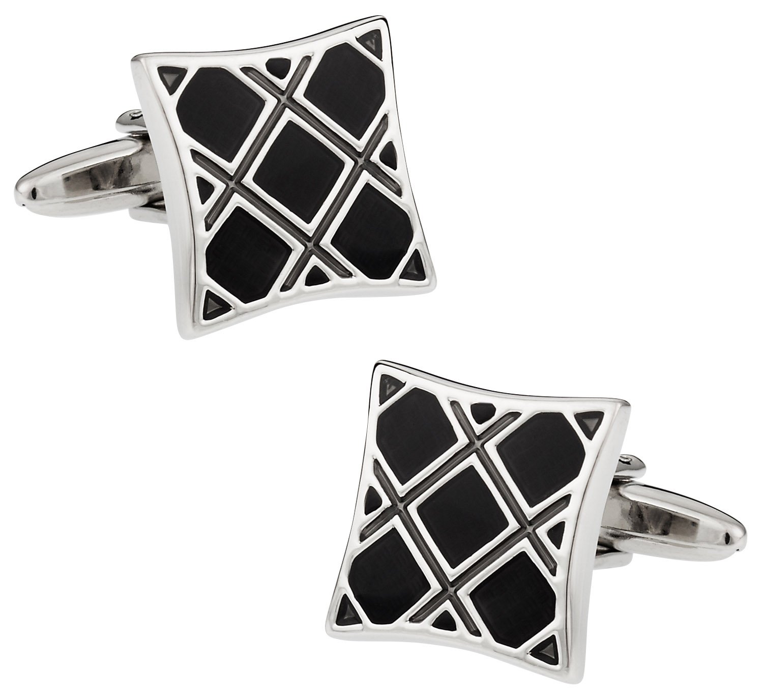 Cuff-Daddy Black Plaid Cufflinks, Accessories for Men
