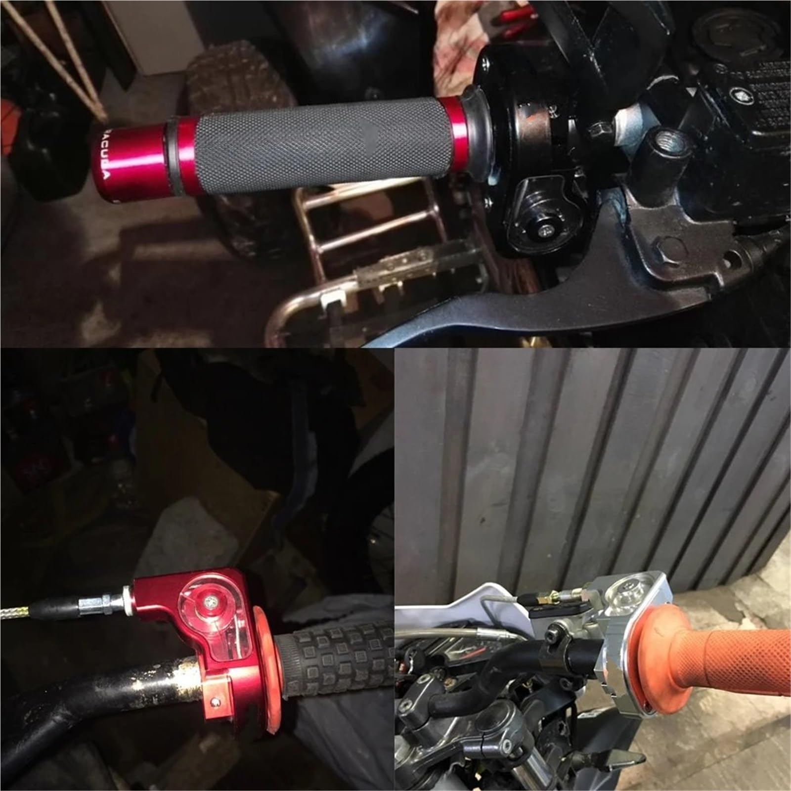 Motocross Grip 7/8 ''CNC-Aluminium-Drehgasgriff-Griffkabel-Ersatz passend für Dirtbike Quad ATV Pit 50cc 125cc 150cc 250cc