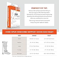 Vista 3 de Core-Spun Cushioned 15-20mmHg Mild Graduated Compression Support Knee High Socks