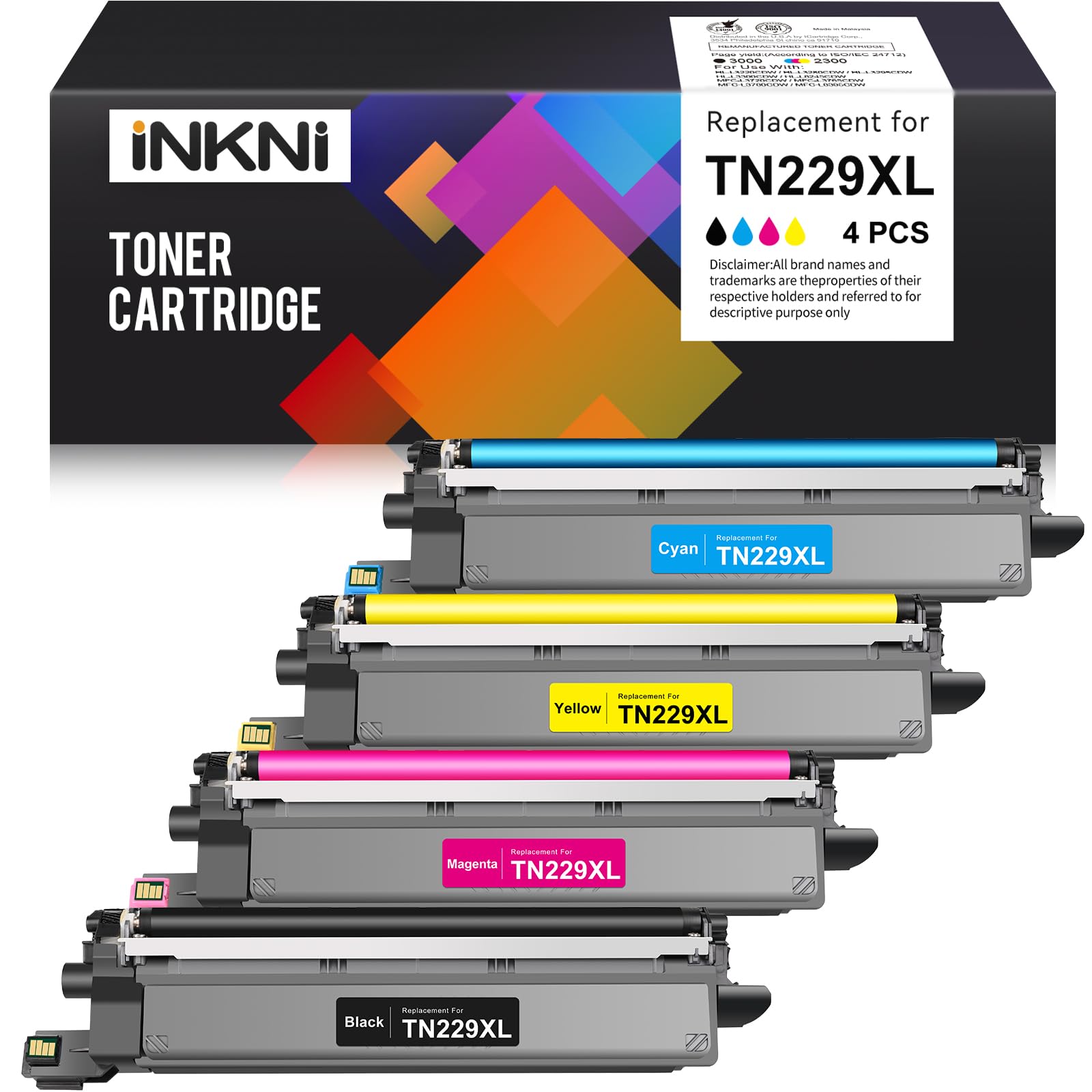 Photo 1 of TN229XL TN229 229XL MFC-L3780CDW Toner Cartridges MFC-L3720CDW HL-L3280CDW