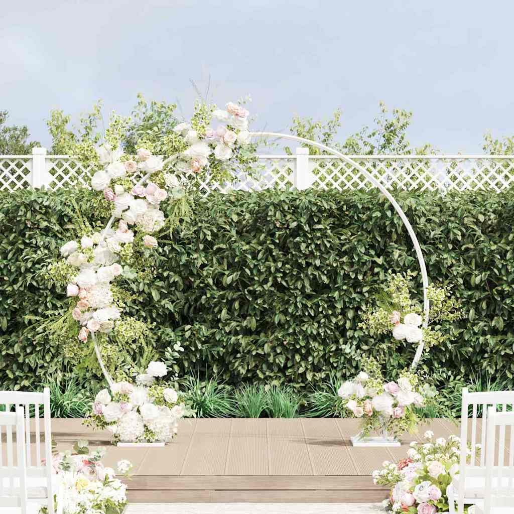Weißer Hochzeitsbogen 220 x 45 x 200 cm Stahl Garten Pergola für Outdoor Zeremonien, Rankhilfe, Sichtschutz, ideal für Hochzeit, Balkon, Terrasse, wetterfest, langlebig