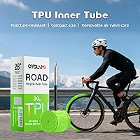 Vista 2 de 1/4-Pack CYCLAMI TPU Inner Tubes 700 x 18-32c 700c Inner Tubes Ultralight 30g Bike Tube with 45mm/65mm/85mm Presta Valve for Road Bike Tubes(Include