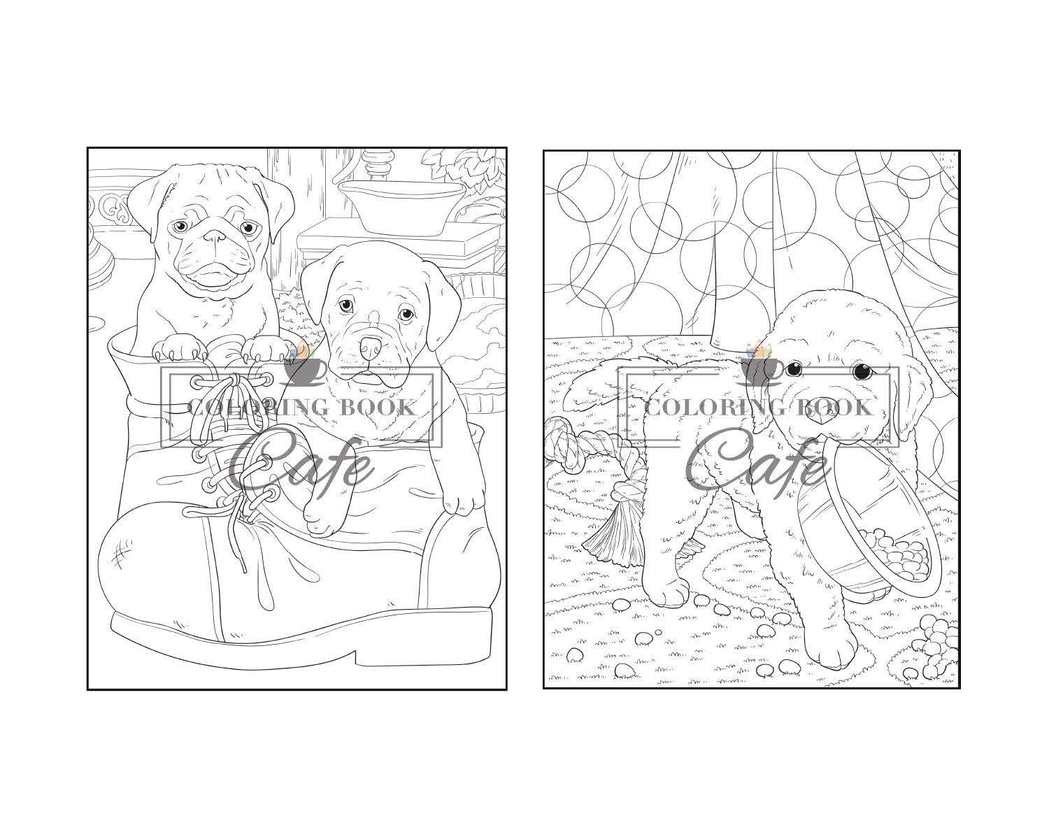Dogs and Puppies Coloring Book: An Adult Coloring Book Featuring Fun and Relaxing Dog and Puppy Designs