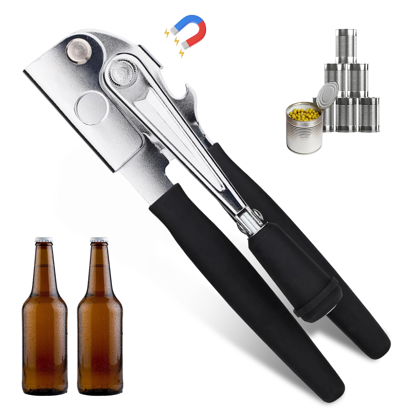 Stainless Steel Hand Crank Can Opener, Can Opener Manual Heavy Duty
