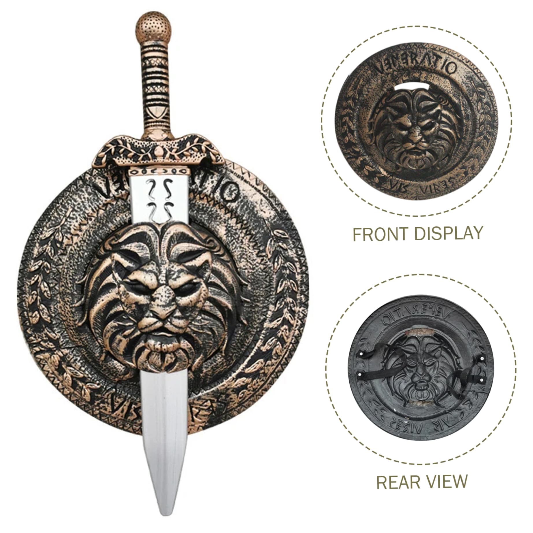 Costume da cavaliere per bambini, modello drago, armatura da cavaliere medievale, include casco, scudo, spada, protezioni per i polsi e armatura per giochi di ruolo cosplay di Halloween, 5 pezzi