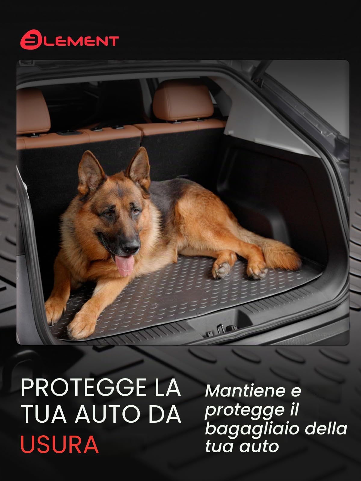 Element Tappetino bagagliaio premium su misura adatto per FORD Kuga, Mk 2 (II), 2013-2019, Fuoristrada 5 porte, 1 pezzo.