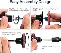 Vista 2 de S SATC 46 piezas de discos de lija de 2 pulgadas con bloqueo de rollo, discos de cambio rápido, 1 pieza de soporte de 1/4 pulgadas, discos