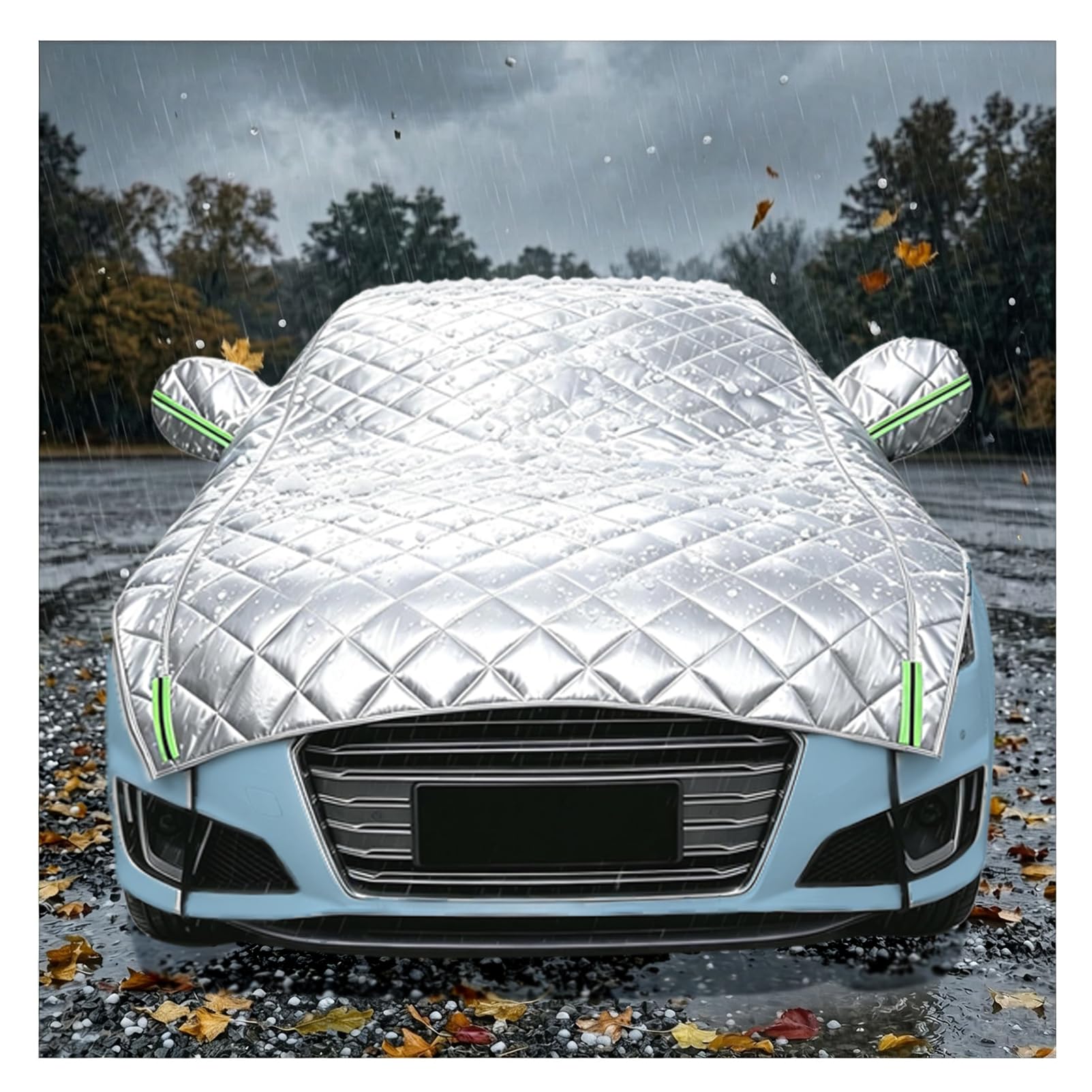 Media Funda Antigranizo para Hyundai Inster (2024-2026) Electric City Car, Funda Coche Exterior Impermeable con Algodón, Protege Techo y Lunetas contra Granizo, Lluvia, Nieve, Rayos UV y Arañazos