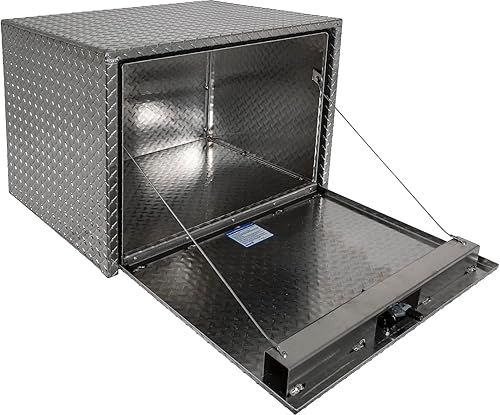 Vista 62 de Buyers Products 1705102 - Caja de herramientas para debajo del cuerpo de camión de aluminio de rosca diamantada, 18 x 18 x 14 pulgadas, fabricada