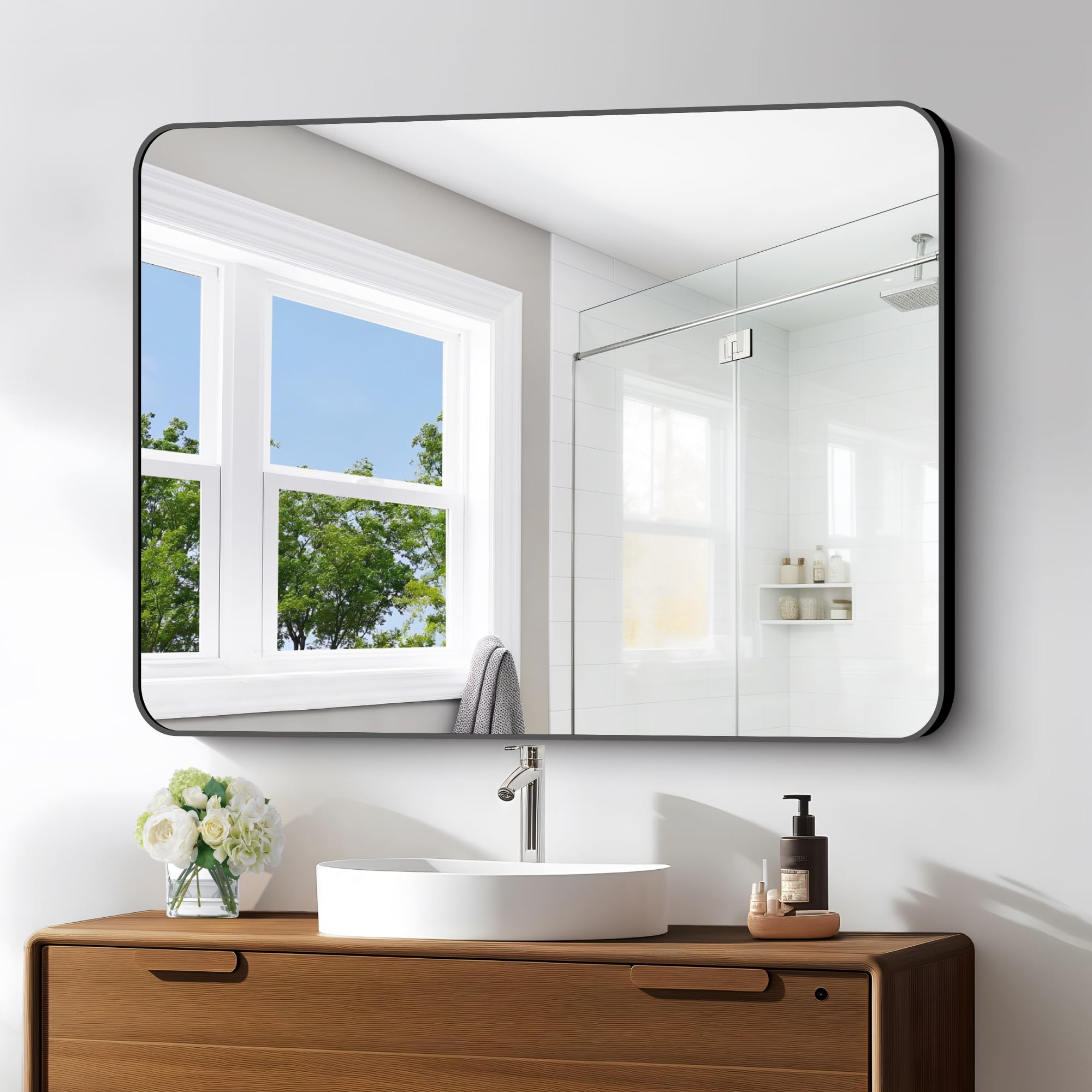 Amazon.com: BONEWEI 30x40 inch Bathroom Mirror,Black