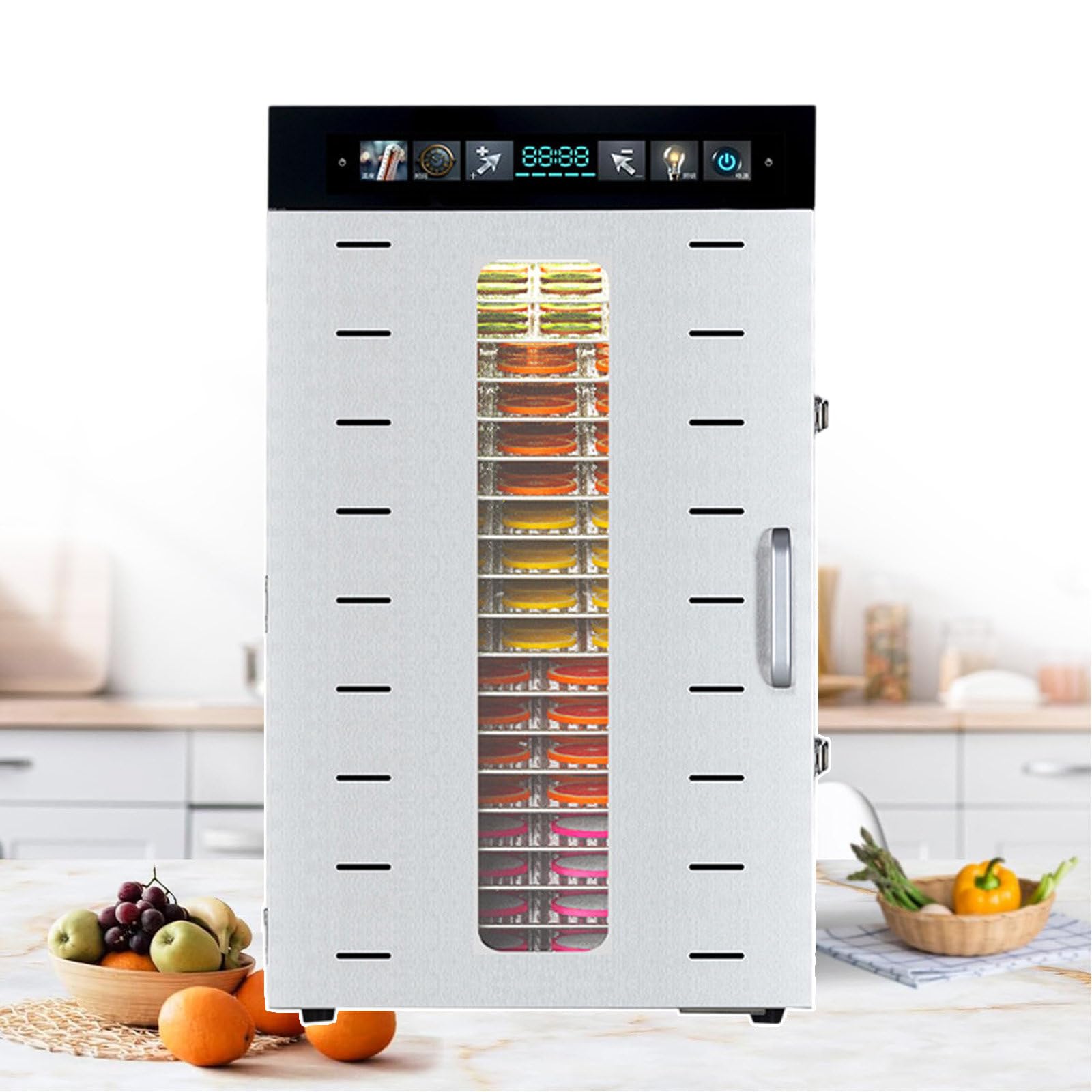 16/20 Tray Food Dehydrator, Electric Food Dryer Machine with 30-90℃ Adjustable Thermostat and 24H Digital Timer, Fruit Meat Drying Machine