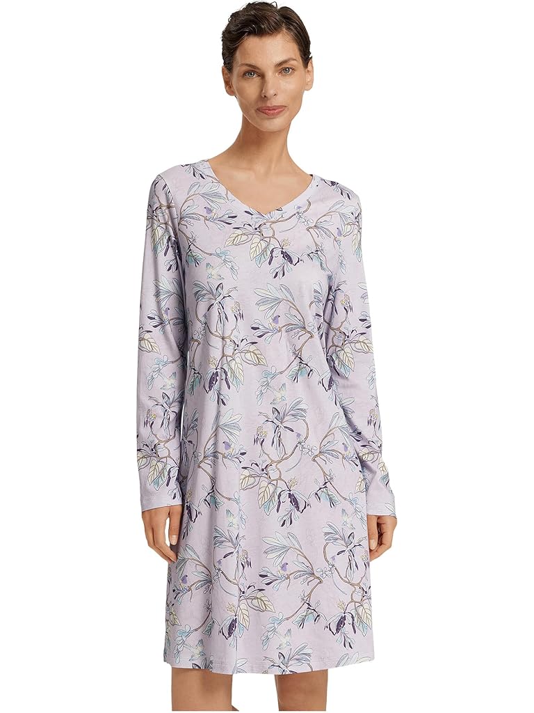 Blue Hanro Sleep And Lounge Long Sleeve Nightgown