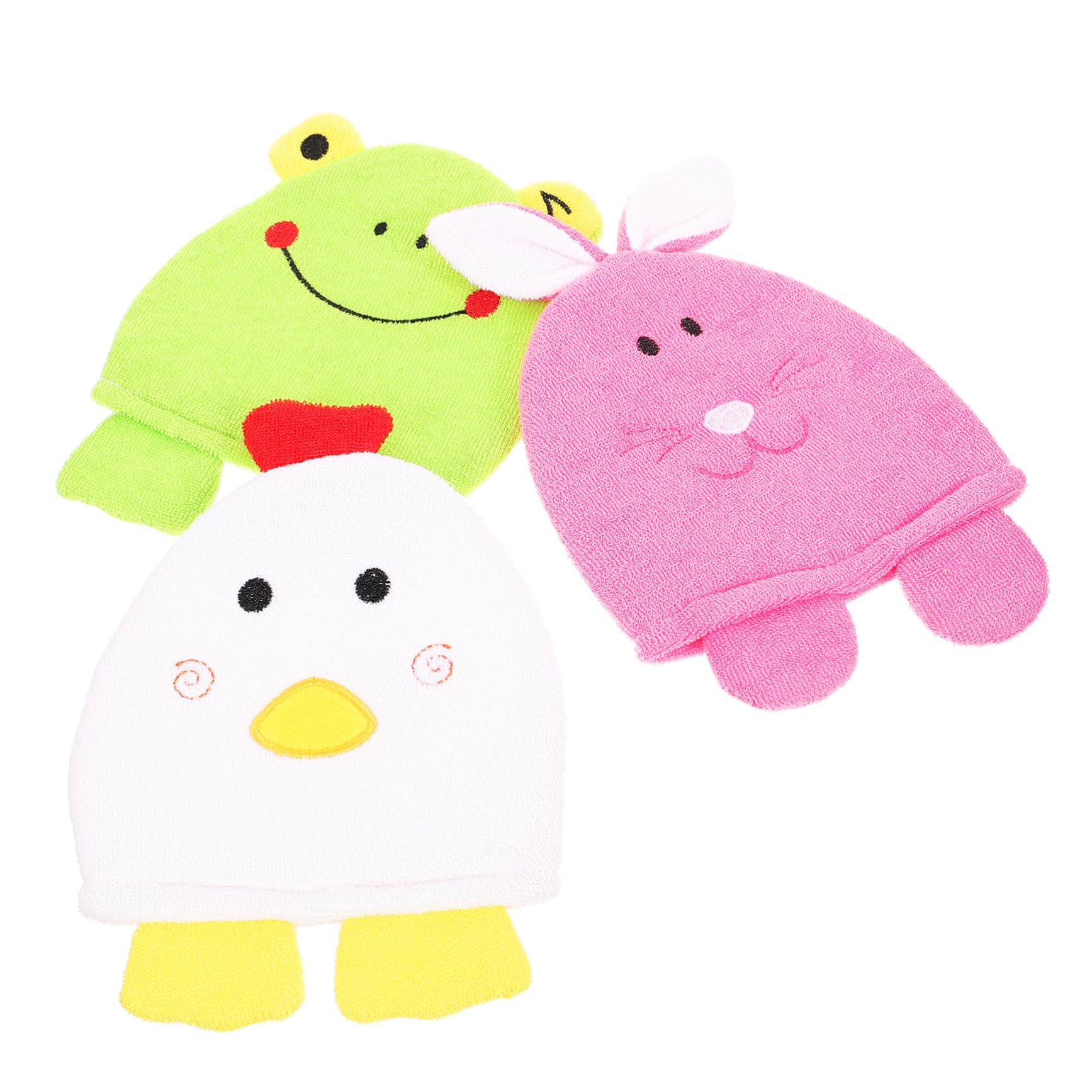 Beaupretty 9 Piezas accesorios de baño manopla baño esponja baño guante de baño para niños pequeños guante exfoliante Guantes manopla exfoliante suministros de limpieza de la piel conejito