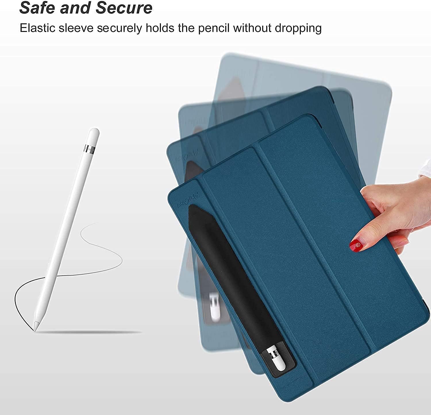 ProCase iPad 10.5 Case 2019 and 2017 iPad 3rd Generation Slim Lightweight Stand Hard Case Bundle with Pencil Holder Sticker for Apple Pencil 1st and 2nd Gen