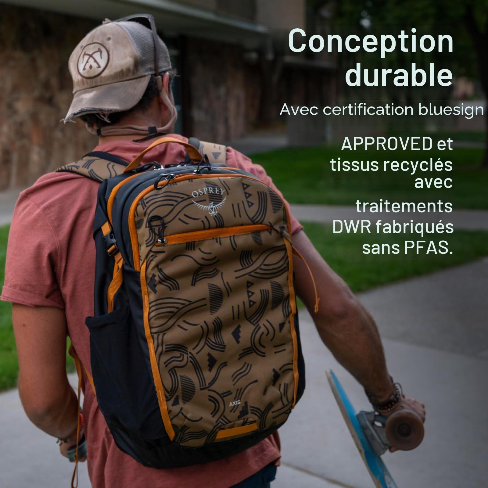 Osprey Axis Sac à dos lifestyle campus unisexe, 24L, Earl Grey