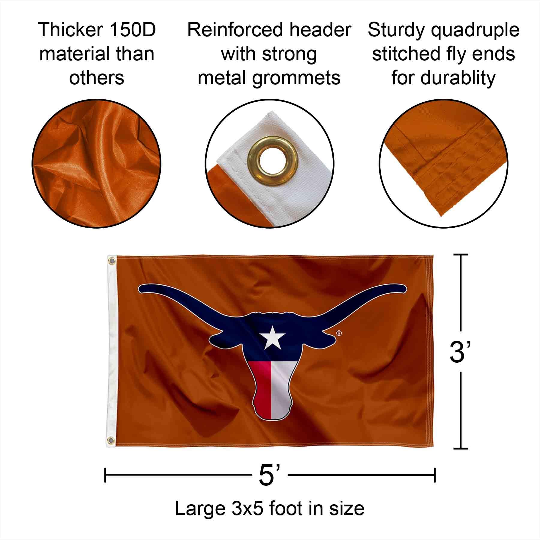 Amazon.com : Texas Longhorn Flag TX State Flag Colors : Sports