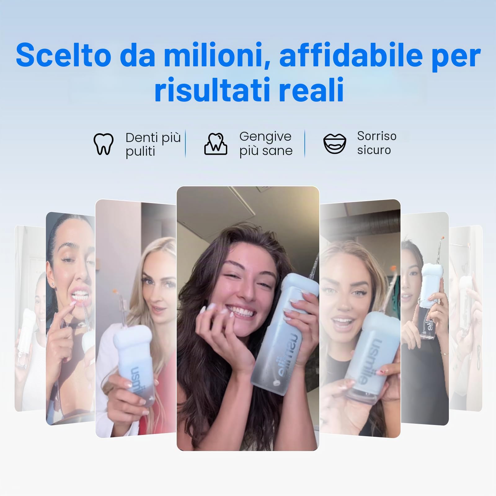 usmile C10 Idropulsore Dentale Portatile - 95 Giorni Durata Della Batteria, 4 Modalità Pulizia, Serbatoio da 180 ml, Impermeabile IPX7, Ideale per Viaggi, Parentesi Graffe, Impianti e Gengive