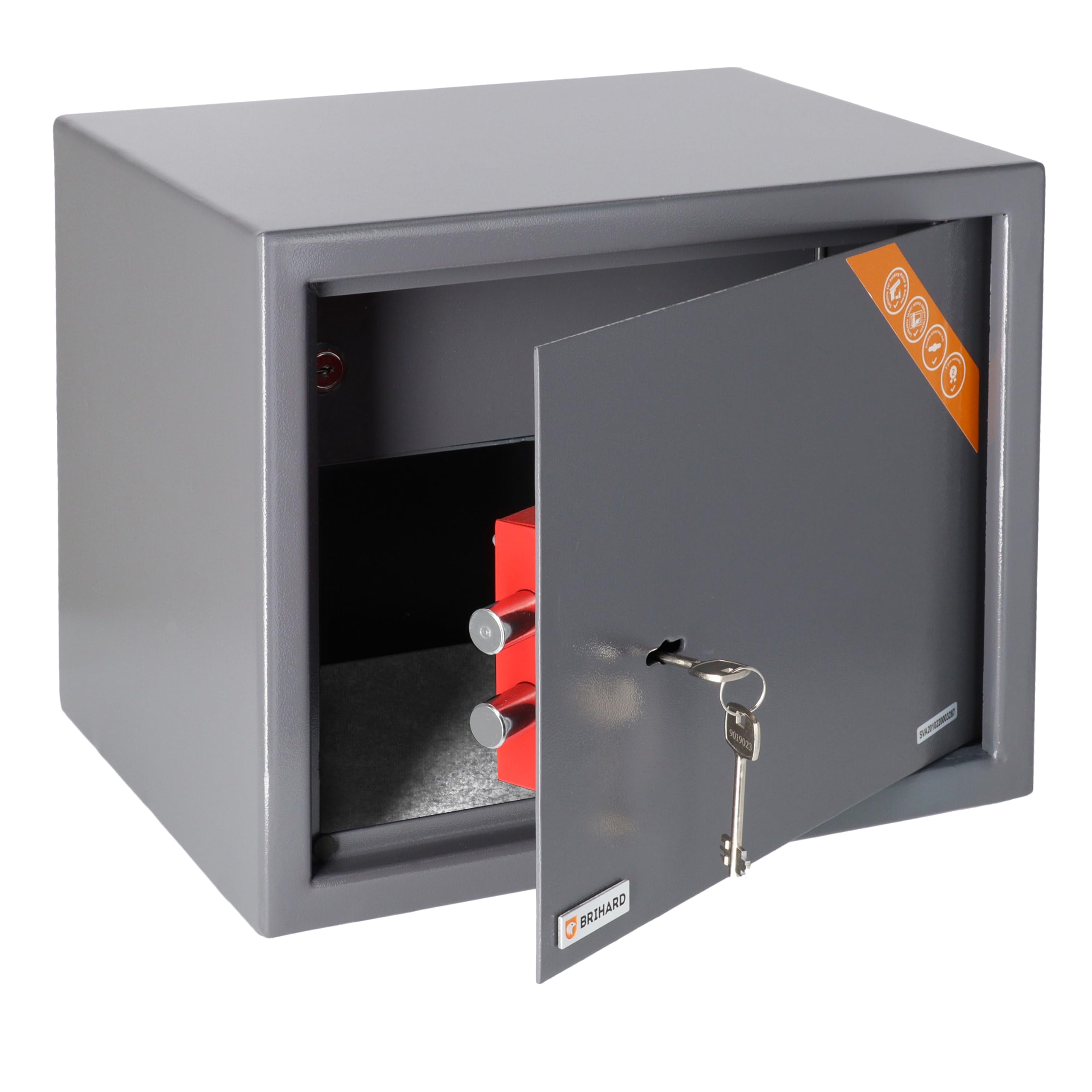 Caja Fuerte con Llave 30x38x30cm 30L Pared Gruesa para Seguridad Hogar
