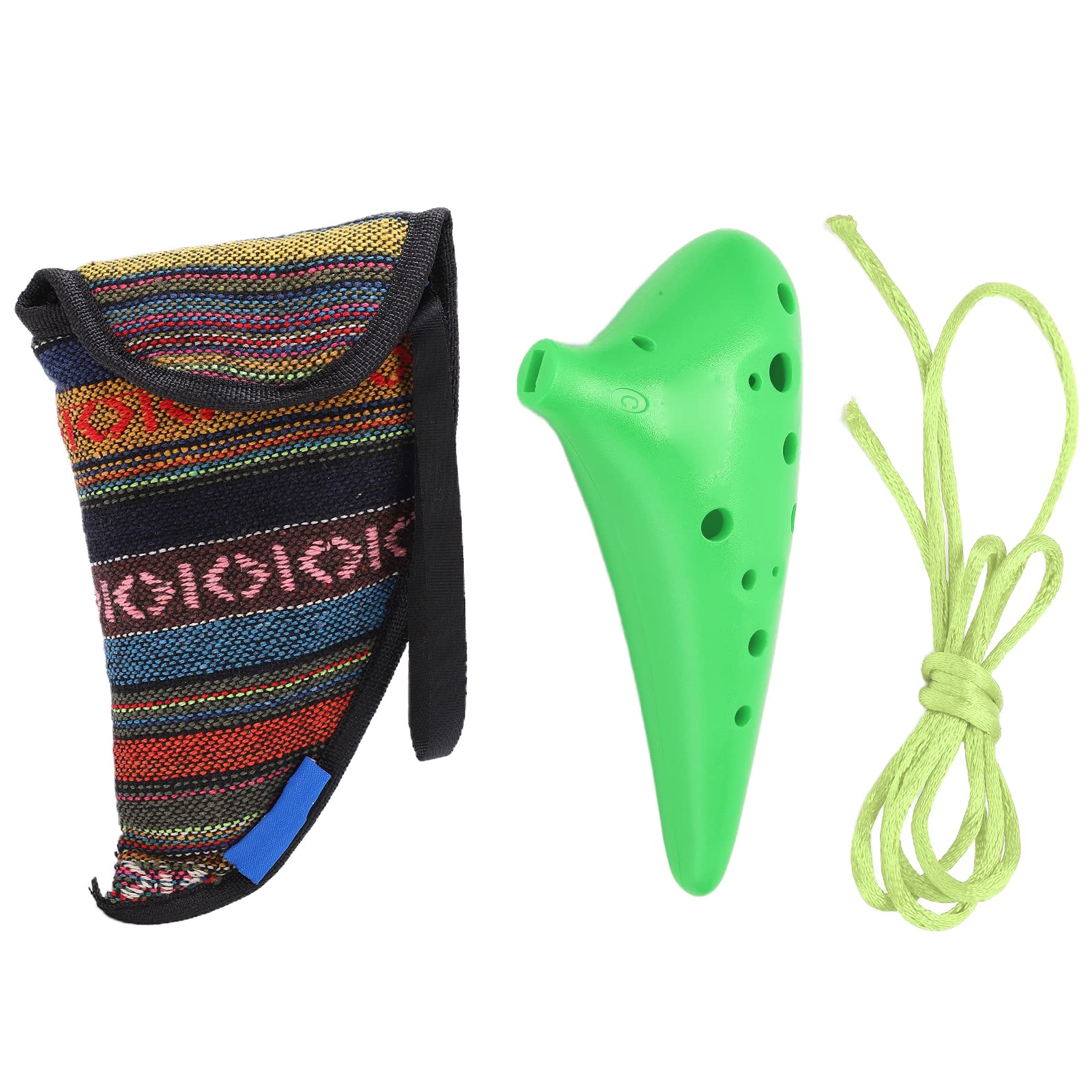 Ocarina ABS C Tune Instrument de Musique 12 Trous pour Adultes Enfants Apprenants Professionnels Confortable à Tenir et à Jouer Instrument de Musique Idée (vert)