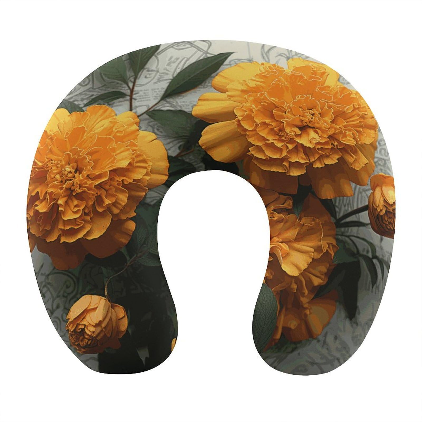 VstaDank Marigold Neck Pillow Memory Foam Sleeping U Shaped Pillows Cooling Travel Head Support Pillows Super Lightweight Portable Airplane Pillow for Car Office Rest