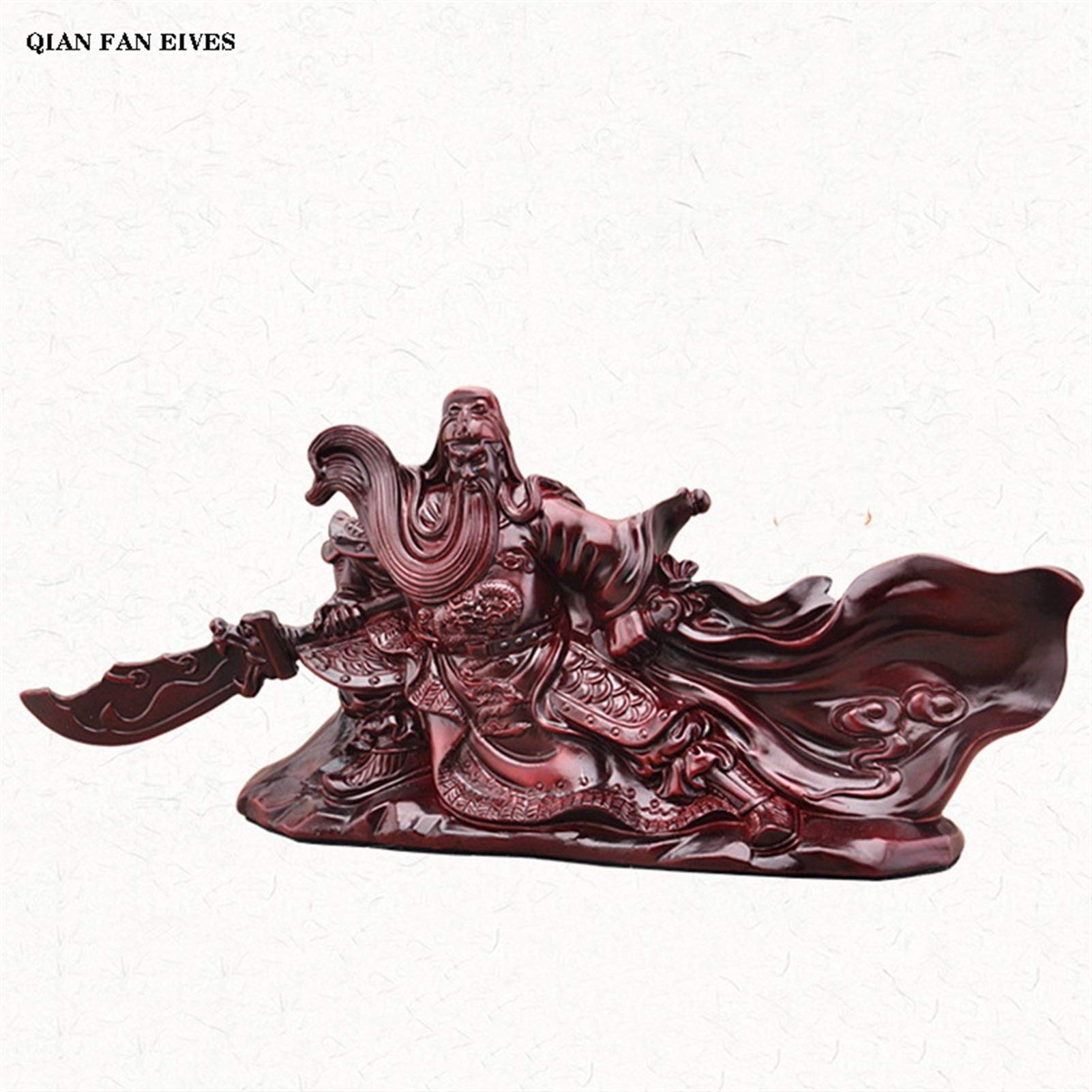 Guan yu Statue Harzstatue von Guan Gong Moderne Kunst Skulptur Guan Yu Buddha Statue Dekoration Statue Auto Sicherheitsdekorationen Heimdekoration (Color : B)