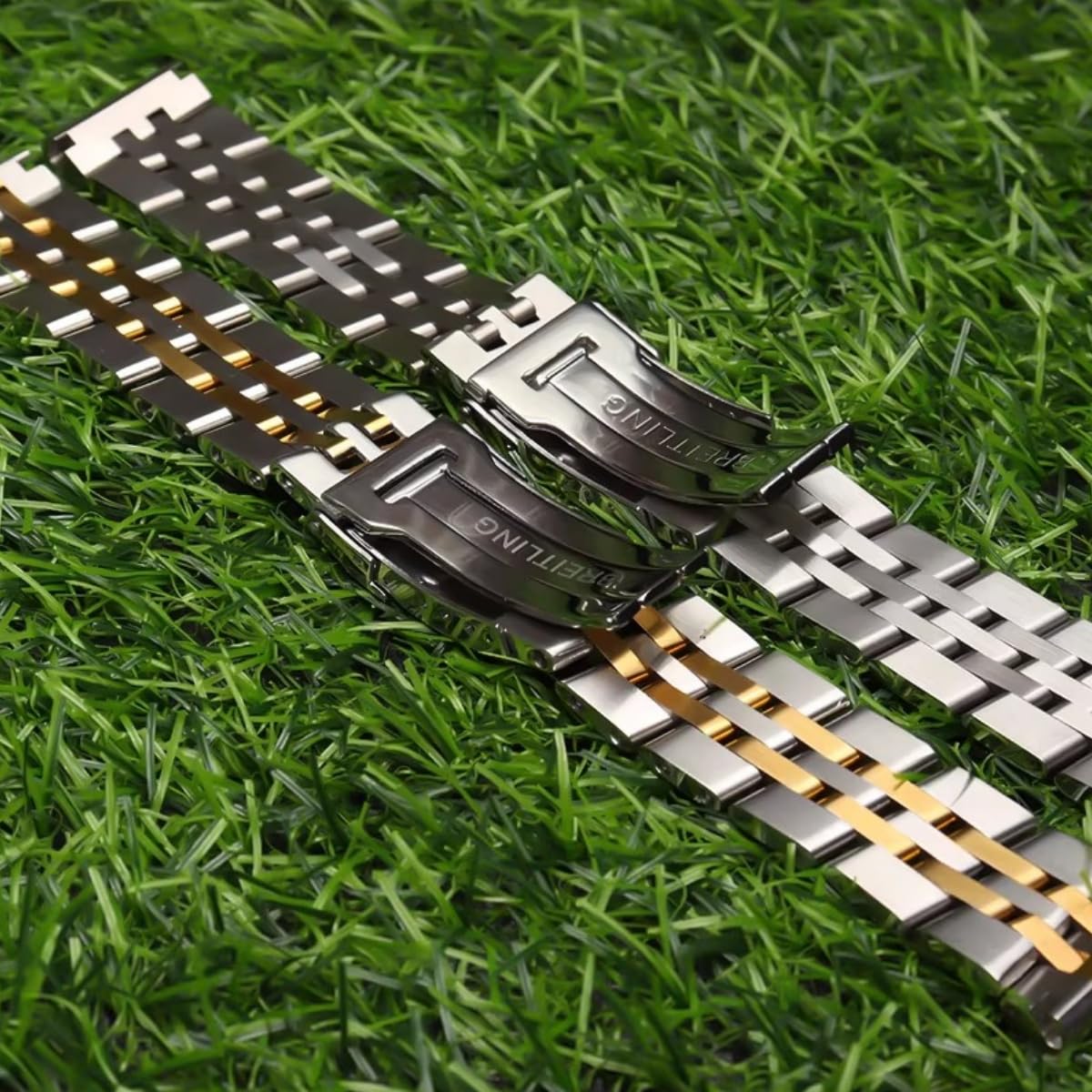 Cinturino Orologio Acciaio Inox 18mm 20mm 22mm 24mm Terminali Curvi, Fascia Metallo Bracciale per Breitling-Argenteo 18mm