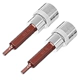 FOCMKEAS 2 Pcs T25 Torx Bit Socket 1/2 Square Drive 6-Point Bit Socket 55mm Length S2 Steel Bits CR-V Sockets for Automotive, Motorcycle & Machinery Maintenance