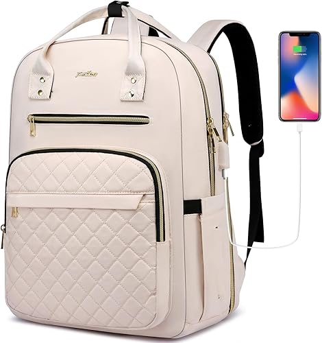 Mochila de 17 pulgadas para mujeres y adolescentes, mochila escolar TSA para laptop con USB para estudiantes universitarios, negocios, oficina,