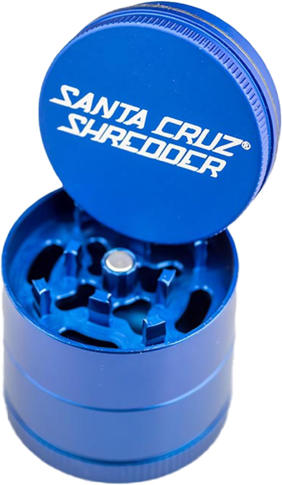 Santa Cruz Shredder Metal Herb Grinder Knurled Top for Stronger Grip 3 Piece Small 1.7" (Blue)