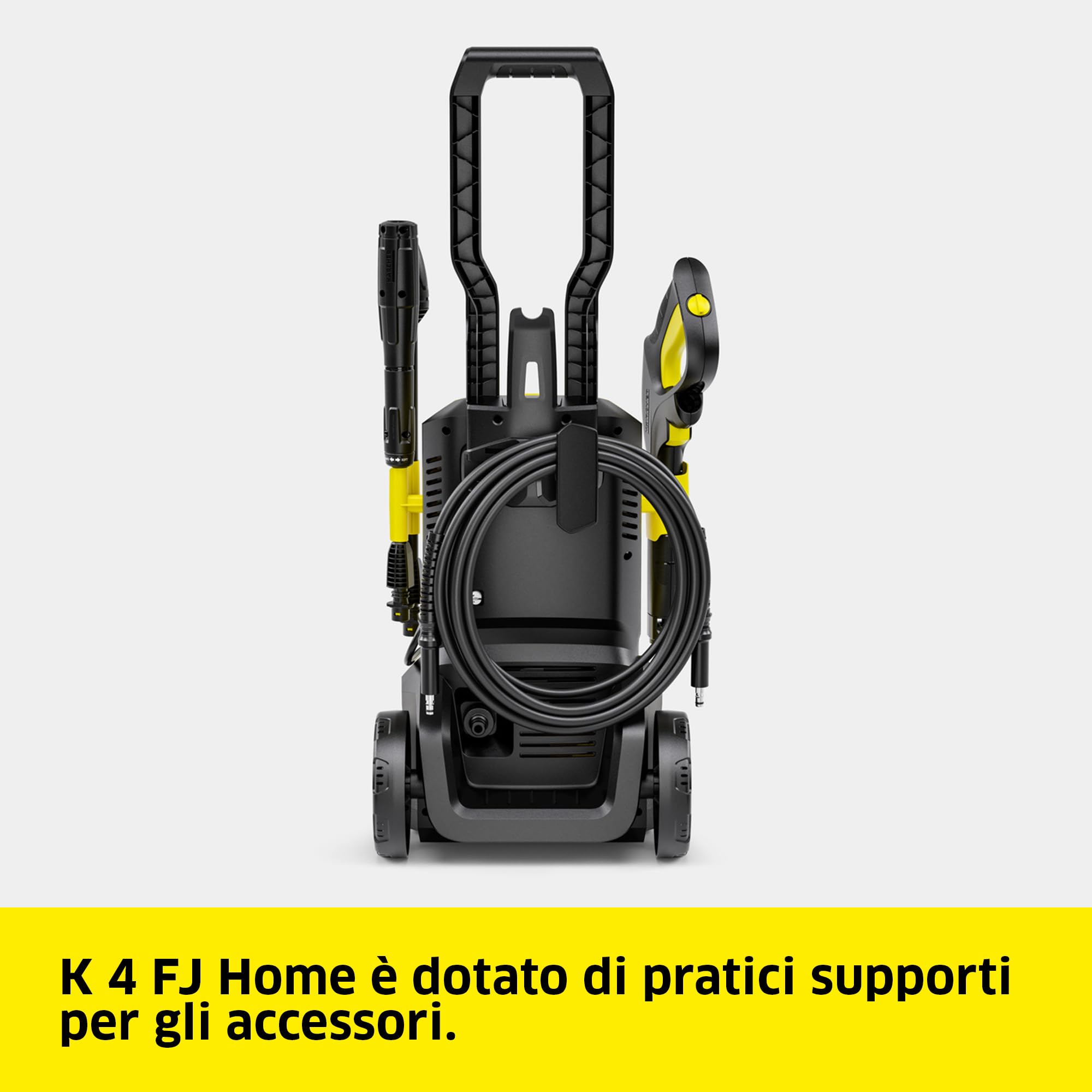 Kärcher Idropulitrice K 4 FJ Home, pressione: max. 130 bar, portata: 420 l/h, superficie: 30 m²/h, filtro acqua, peso: 5,7 kg, pistola ad alta pressione, ugello rotante e per schiuma, kit per la casa