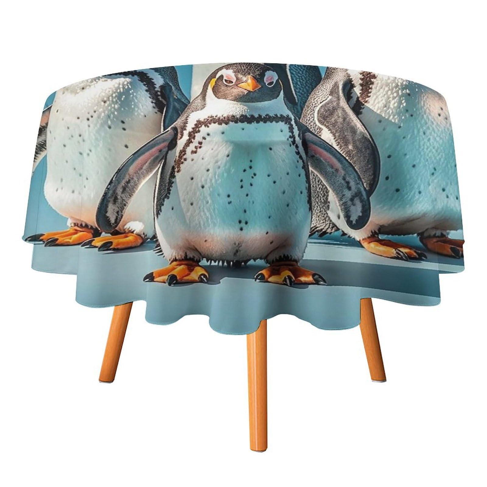 SMAZDFXX Animals Tablecloth for Restaurant, Round Polyester Table Cover 50x50in for Party