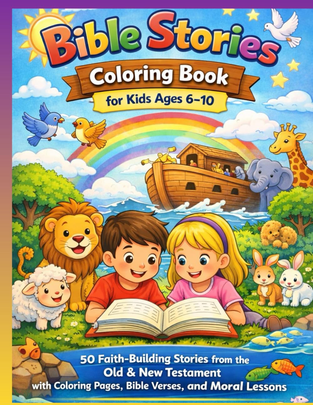 Bible Stories Coloring Book for Kids: Creation to Jesus | Fun Christian Coloring Book with Bible Verses for Children Ages 6–10