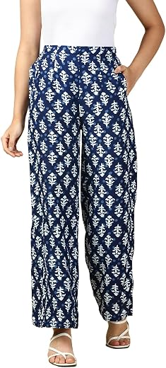 PYNK by Lux Cozi Women's Printed Relaxed Wide Leg Printed Casual Palazzo