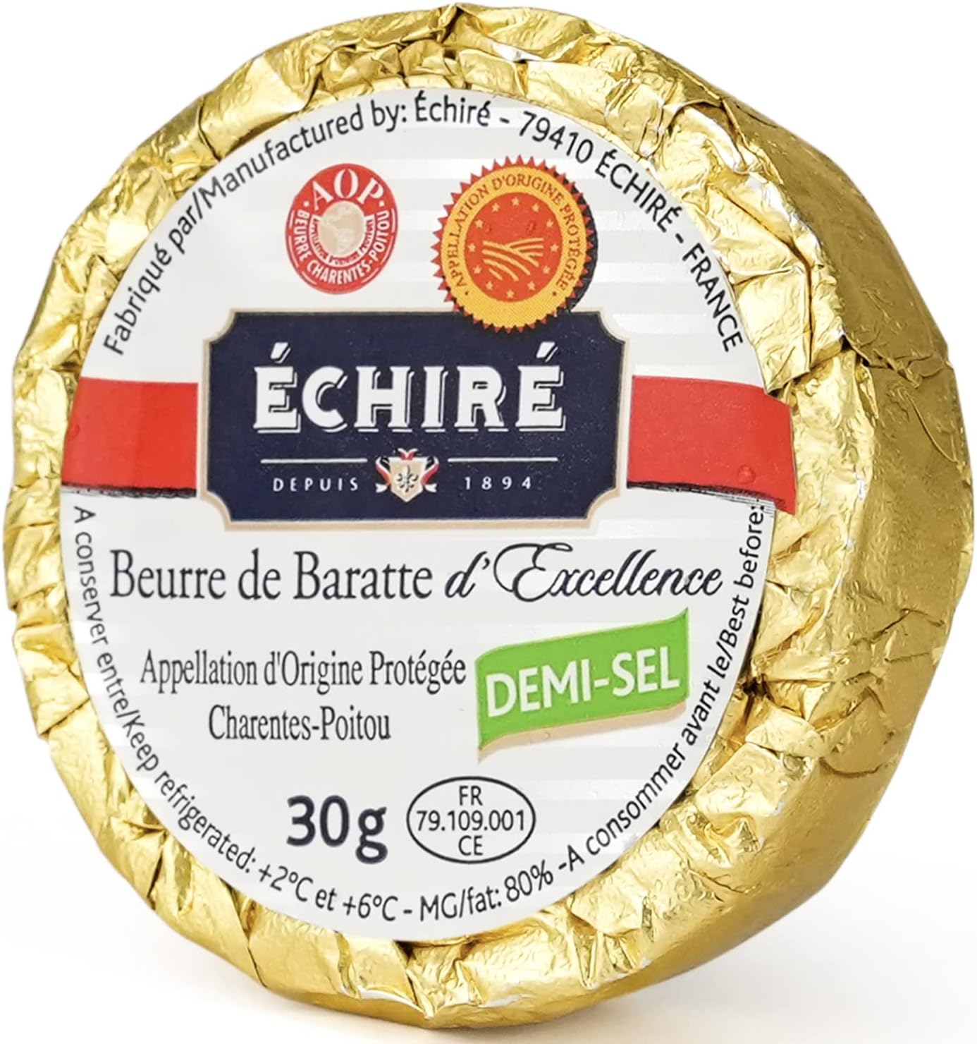 Echire Butter Refill, Slightly Salted - 100 X 1.1 Oz
