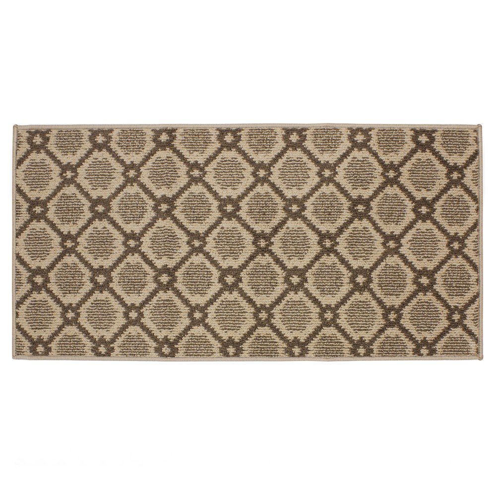 JVL Florance Machine Washable Small Entrance Runner Mat, Polypropylene/Latex, Brown, 110 x 57 x 1.2 cm