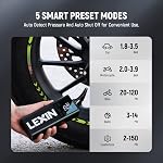 LEXIN P5 Gonfleur de pneus Portable Air Compresseur, 150PSI Pompe à pneus électrique avec jauge, LED lampe & 5000mAh Batterie intelligente Air Pompe pour motos, voitures, vélos & Scooters, alliage d'aluminium