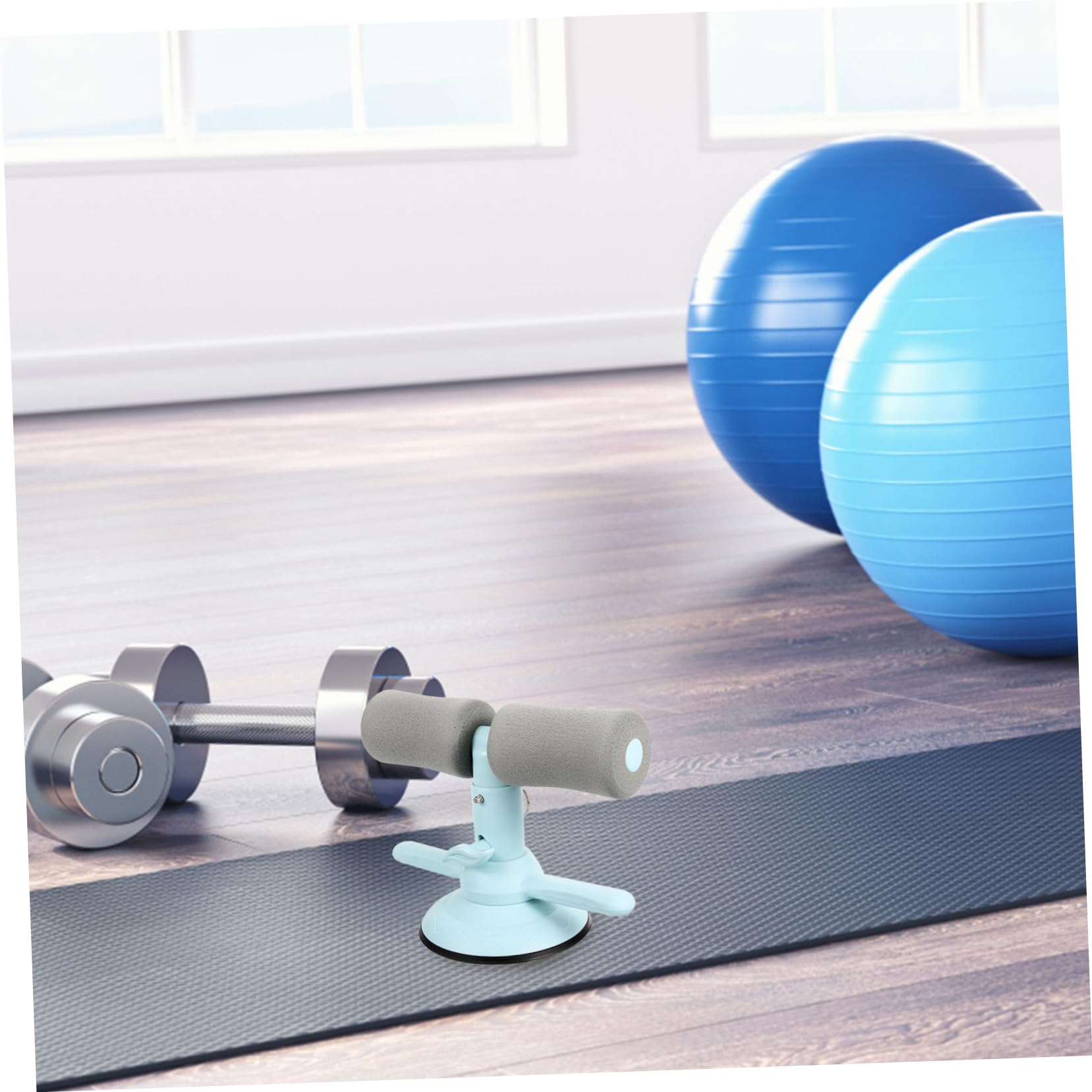 Dispositivo Para Abdominales Ventosa Ergonómico, Barra Práctica Para Sentarse, Accesorio De Ejercicio Portátil Para Casa, Color Azul Maca, Asistencia Para Flexiones y Entrenamiento Abdominal
