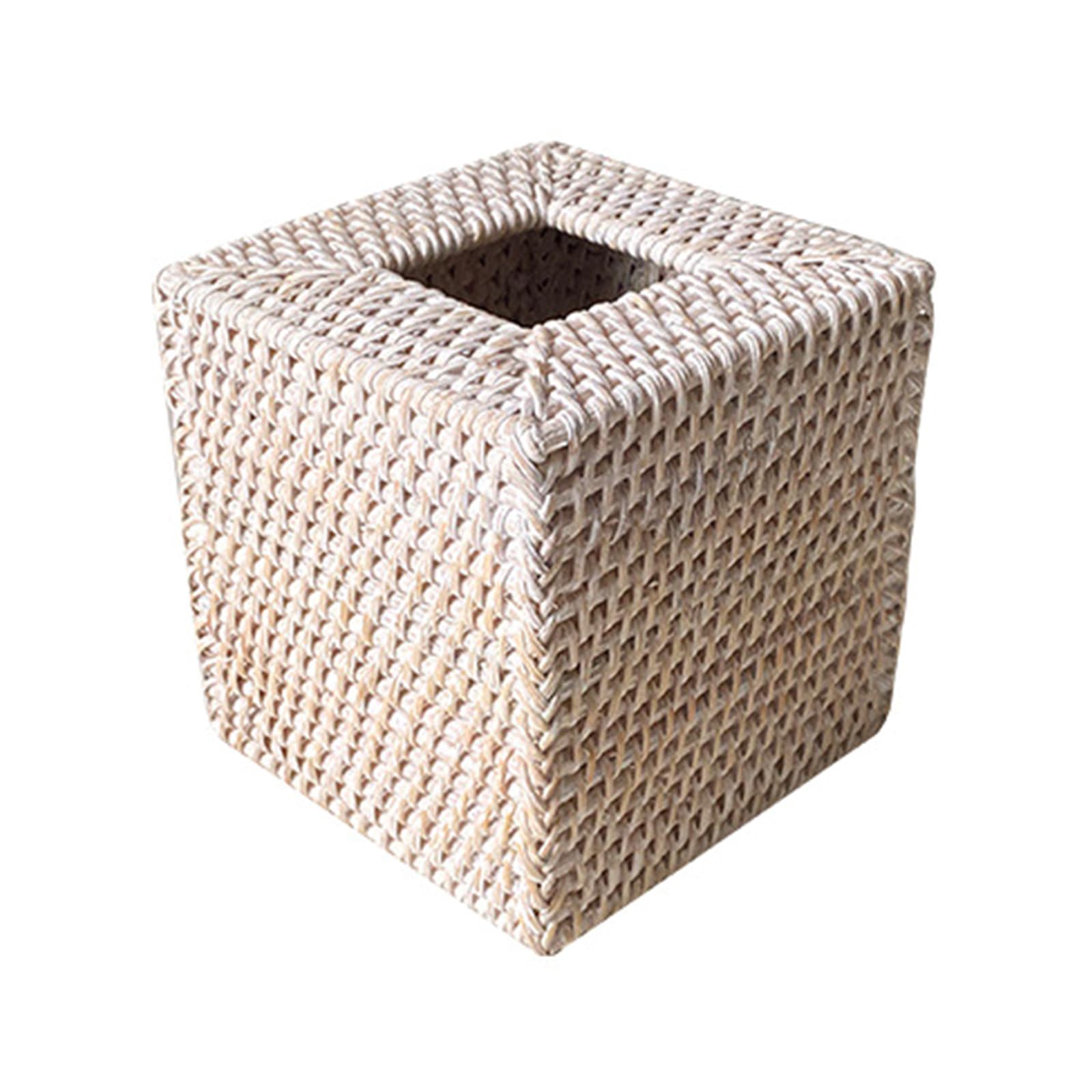 APGLSXY Natural Handwoven Tissue Box Covers with Side Compartment Accessory for Bedroom and Offices Space Saving Handwoven Tissue Covers