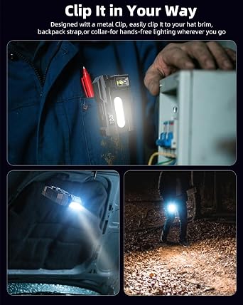 Rechargeable EDC Flashlight, 400 Lumens Super Bright Mini EDC Light, 1200mAh Portable Mini Flashlight, 7 Modes Flat Pocket Flashlights, G5 Magnetic Flashlight for Outdoor Home Emergencies