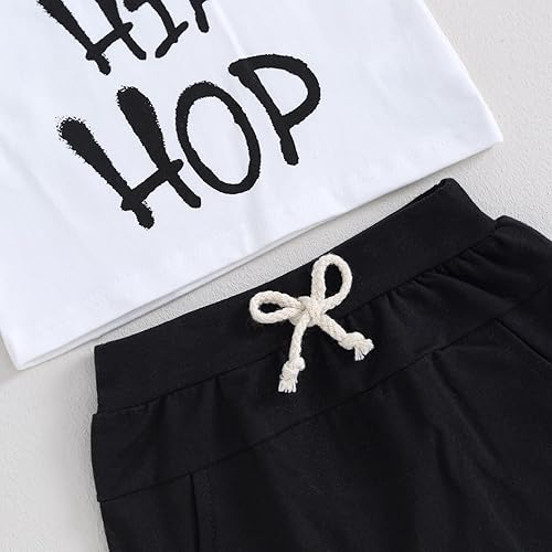 Miniatura 7 de Ledy Champswiin Trajes de Pascua para bebé, camiseta de manga corta con letras, tops y pantalones deportivos para niños pequeños, ropa de primavera