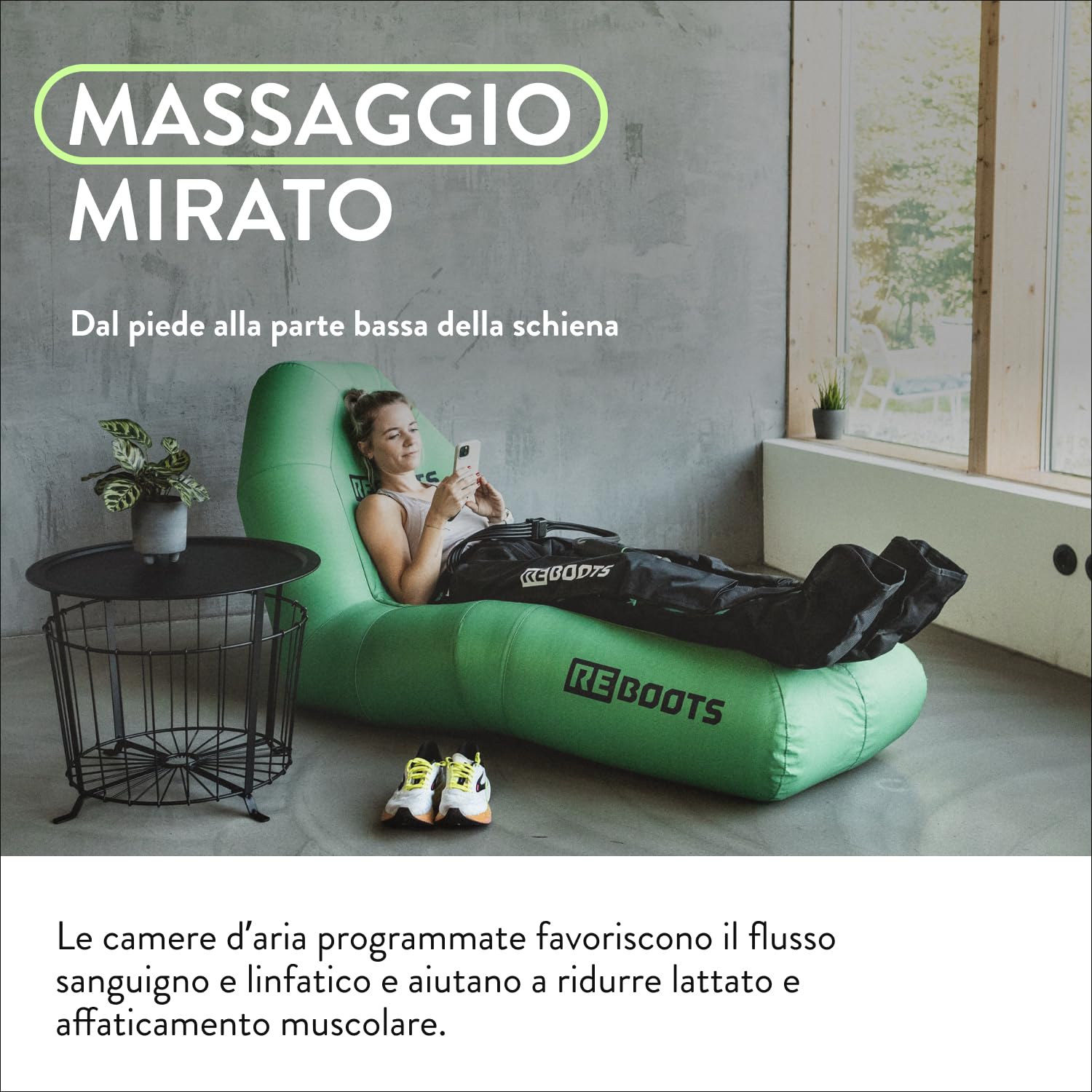 Go Lite Pants - Massaggiatore per gambe | 180 mmHg | 4 camere sovrapposte | per casa e in viaggio | L