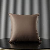 Vista 4 de Jeanerlor Juego de 2 fundas de almohada decorativas de piel sintética con textura de 24 x 24 pulgadas para sofá, duradera, elegante, cómoda