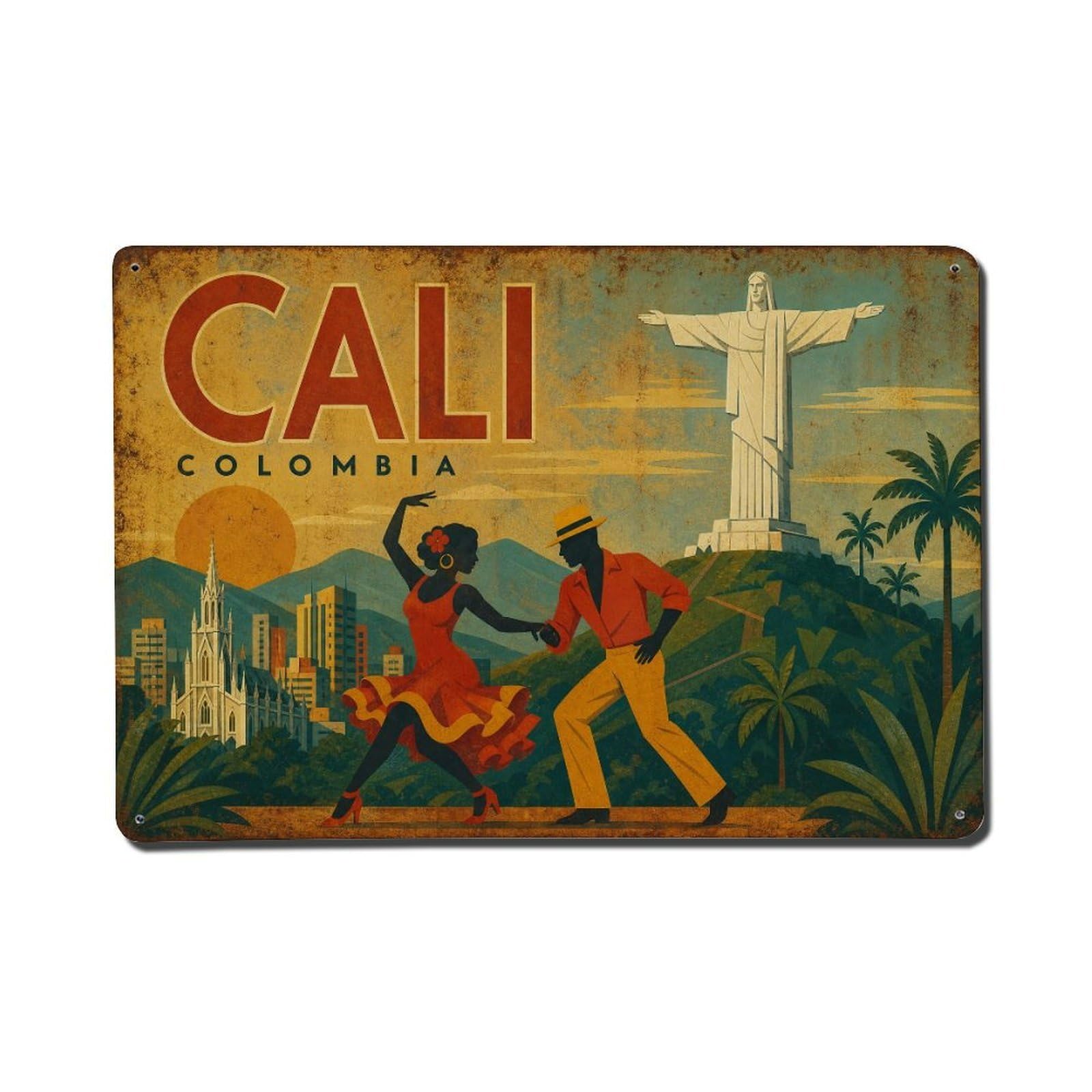 Travel Retro Colombia Cali Metal Tin Sign