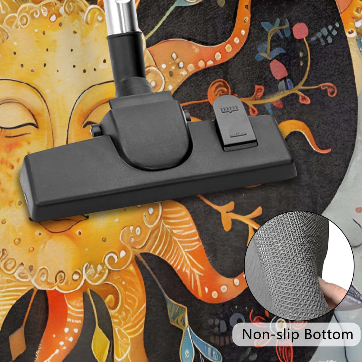 Half Round Door Mat Ethnic Moon Sun Non-Slip Soft Semi Circle Rug Washable Half Moon Welcome Entrance Doormat for Outdoor Indoor Floor Indoor Bedroom Bathroom Home Kitchen Festival Decor Gift