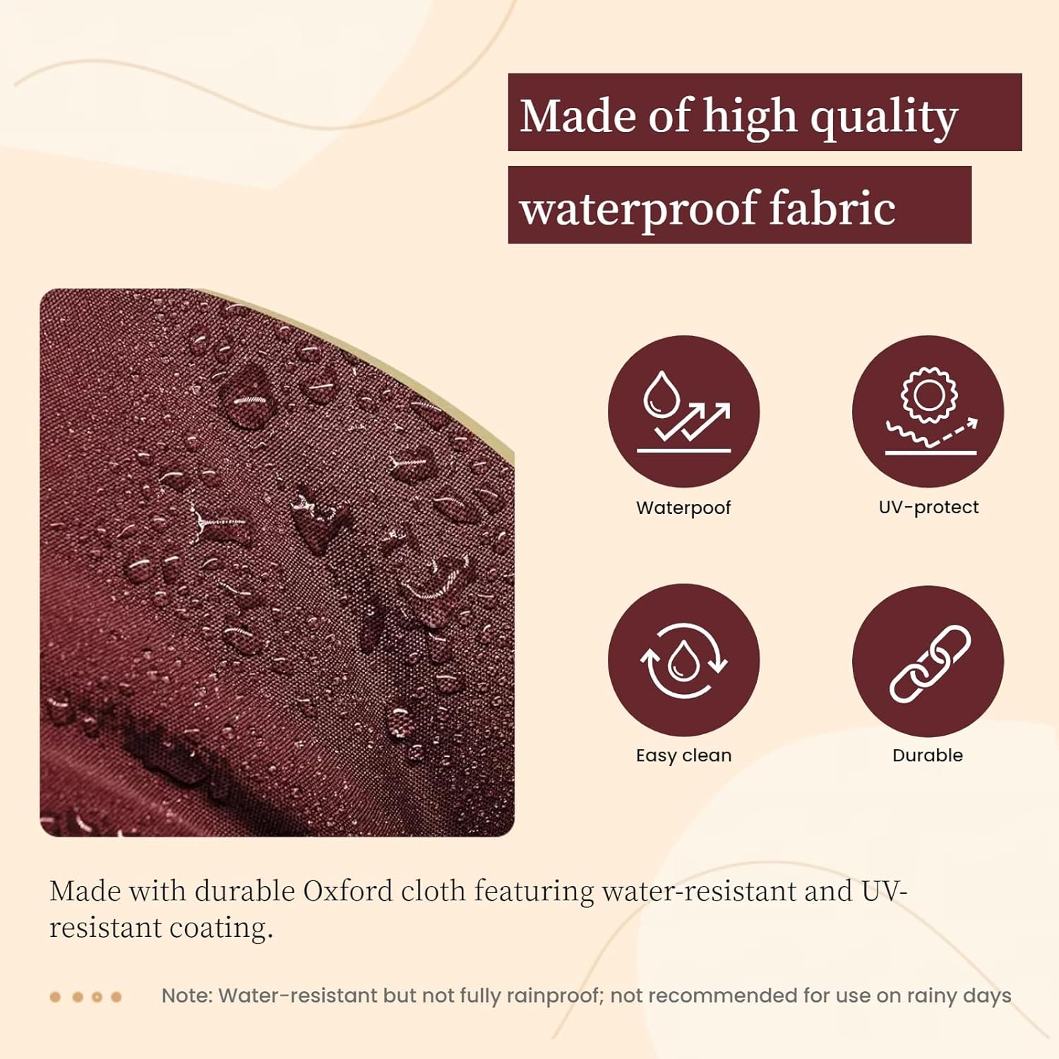 Outdoor Chaise Lounge Cushions, Waterproof Non-Slip Thickened Lounge Chair Cushion with Ties, Replacement Patio Pool Recliner Cushions for Outdoor Furniture, 74.4x21.7x4.5 Inches (Red)